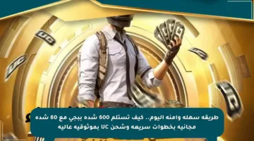 طريقة سهلة وآمنة اليوم.. كيف تستلم 600 شدة ببجي مع 60 شدة مجانية بخطوات سريعة وشحن UC بموثوقية عالية